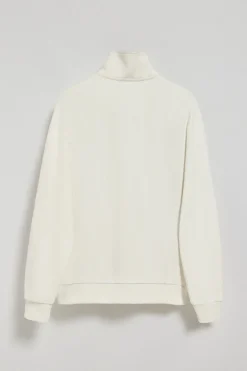 Sudadera beige Seldon con media cremallera y gráfico Polo Club