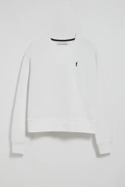 Sudadera blanca de cuello redondo y bordado Rigby Go