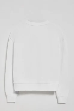 Sudadera blanca de cuello redondo y bordado Rigby Go