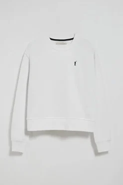 Sudadera blanca de cuello redondo y bordado Rigby Go