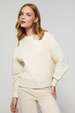 Sudadera básica beige de cuello redondo Minimal Polo Club