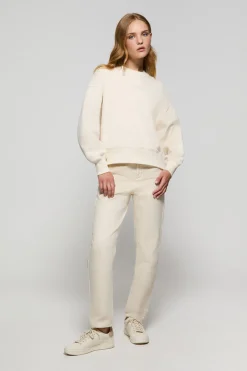 Sudadera básica beige de cuello redondo Minimal Polo Club