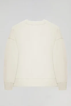 Sudadera básica beige de cuello redondo Minimal Polo Club