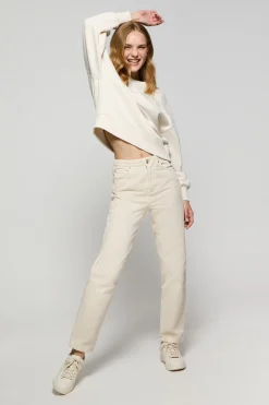 Sudadera básica beige de cuello redondo Minimal Polo Club