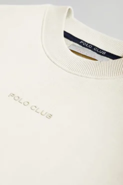 Sudadera básica beige de cuello redondo Minimal Polo Club