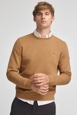 Sudadera camel de corte relajado con logo Polo Club