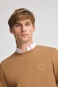 Sudadera camel de corte relajado con logo Polo Club