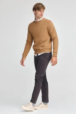 Sudadera camel de corte relajado con logo Polo Club