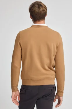 Sudadera camel de corte relajado con logo Polo Club