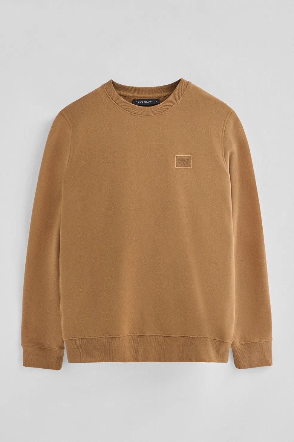 Sudadera camel de corte relajado con logo Polo Club