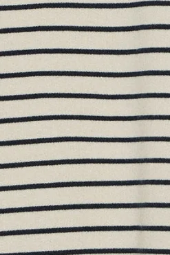 Sudadera Captain color crudo de rayas con monograma bordado
