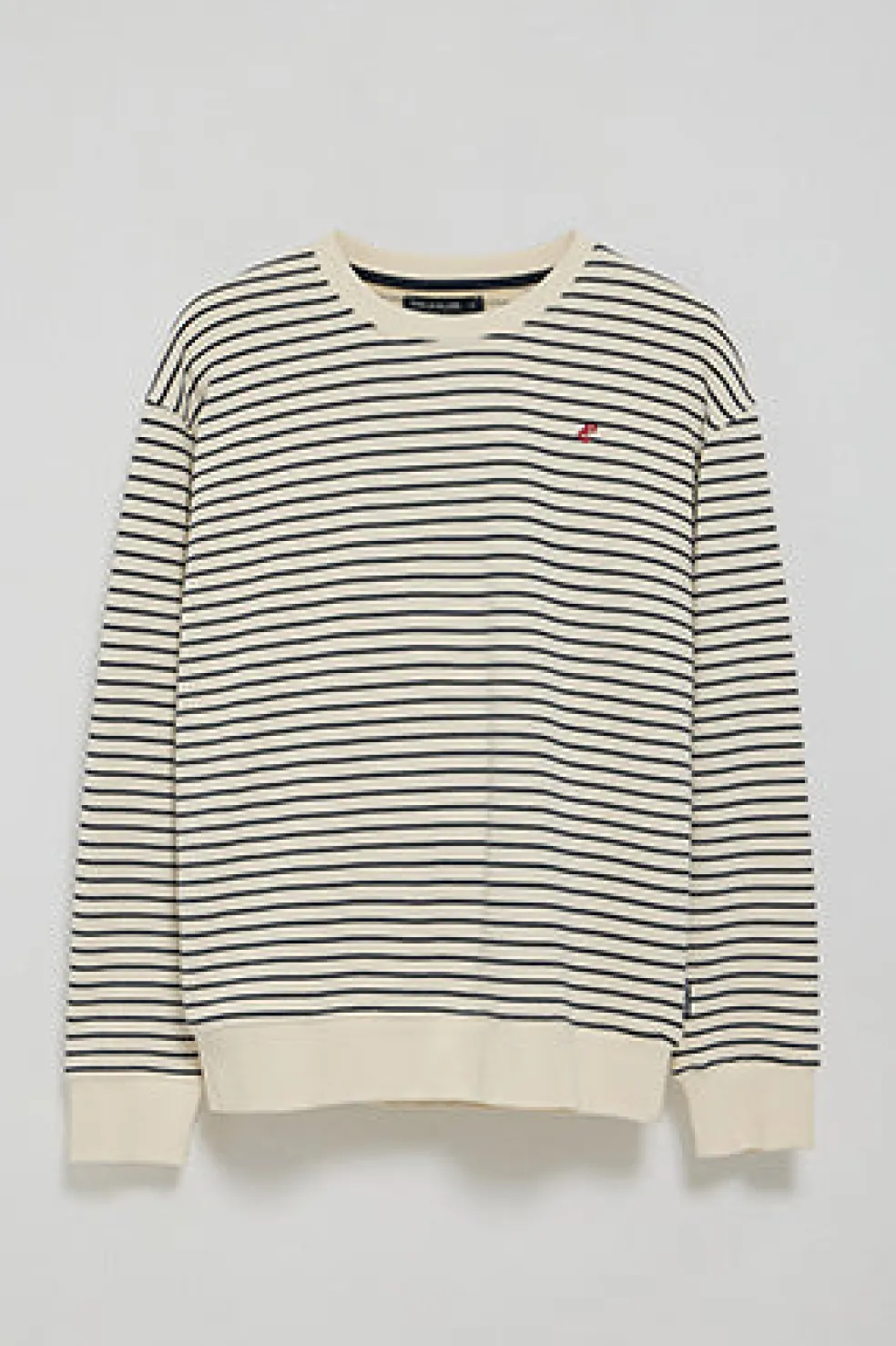 Sudadera Captain color crudo de rayas con monograma bordado
