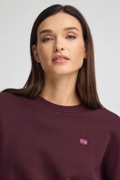 Sudadera color borgoña de corte holgado y logo Polo Club
