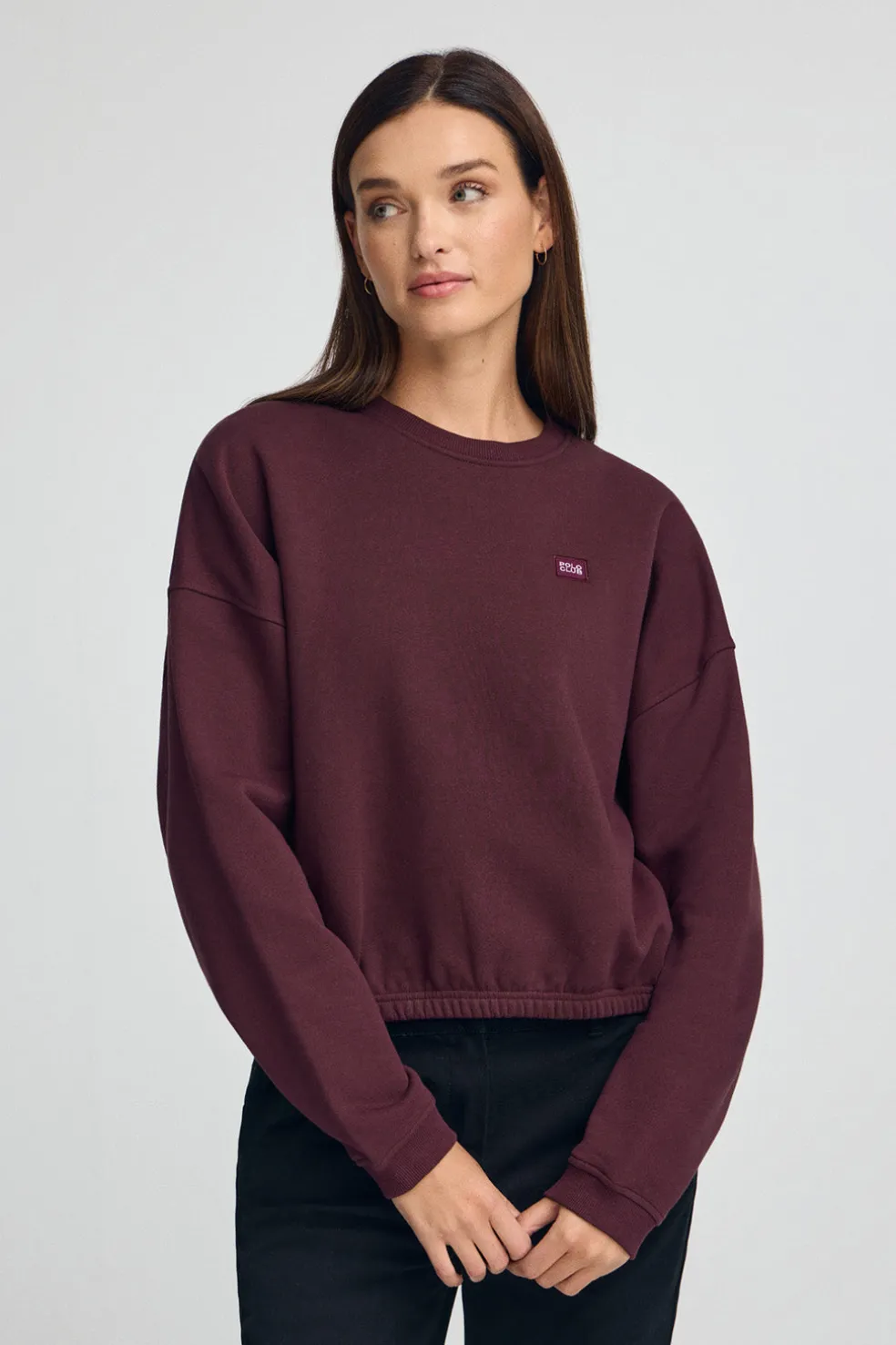 Sudadera color borgoña de corte holgado y logo Polo Club