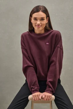 Sudadera color borgoña de corte holgado y logo Polo Club