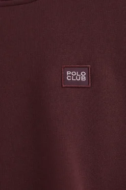 Sudadera color borgoña de corte holgado y logo Polo Club