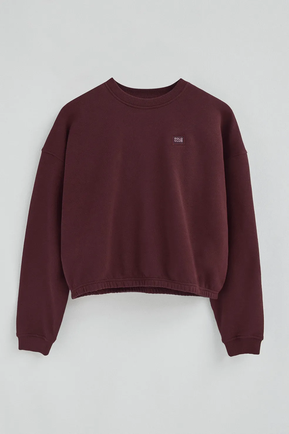 Sudadera color borgoña de corte holgado y logo Polo Club