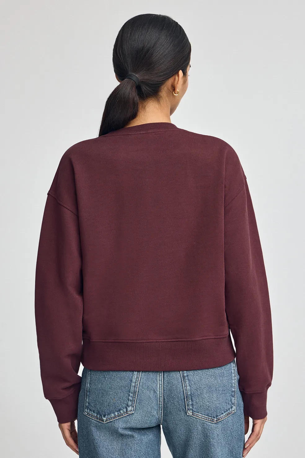 Sudadera color borgoña de corte boxy con logo Rigby Go