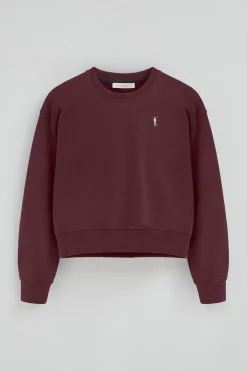 Sudadera color borgoña de corte boxy con logo Rigby Go