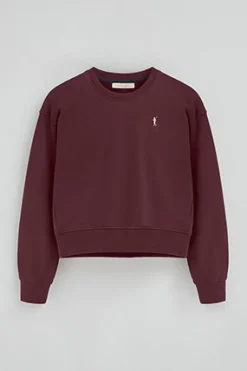 Sudadera color borgoña de corte boxy con logo Rigby Go