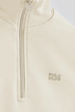 Sudadera color crudo boxy fit con logo engomado Polo club