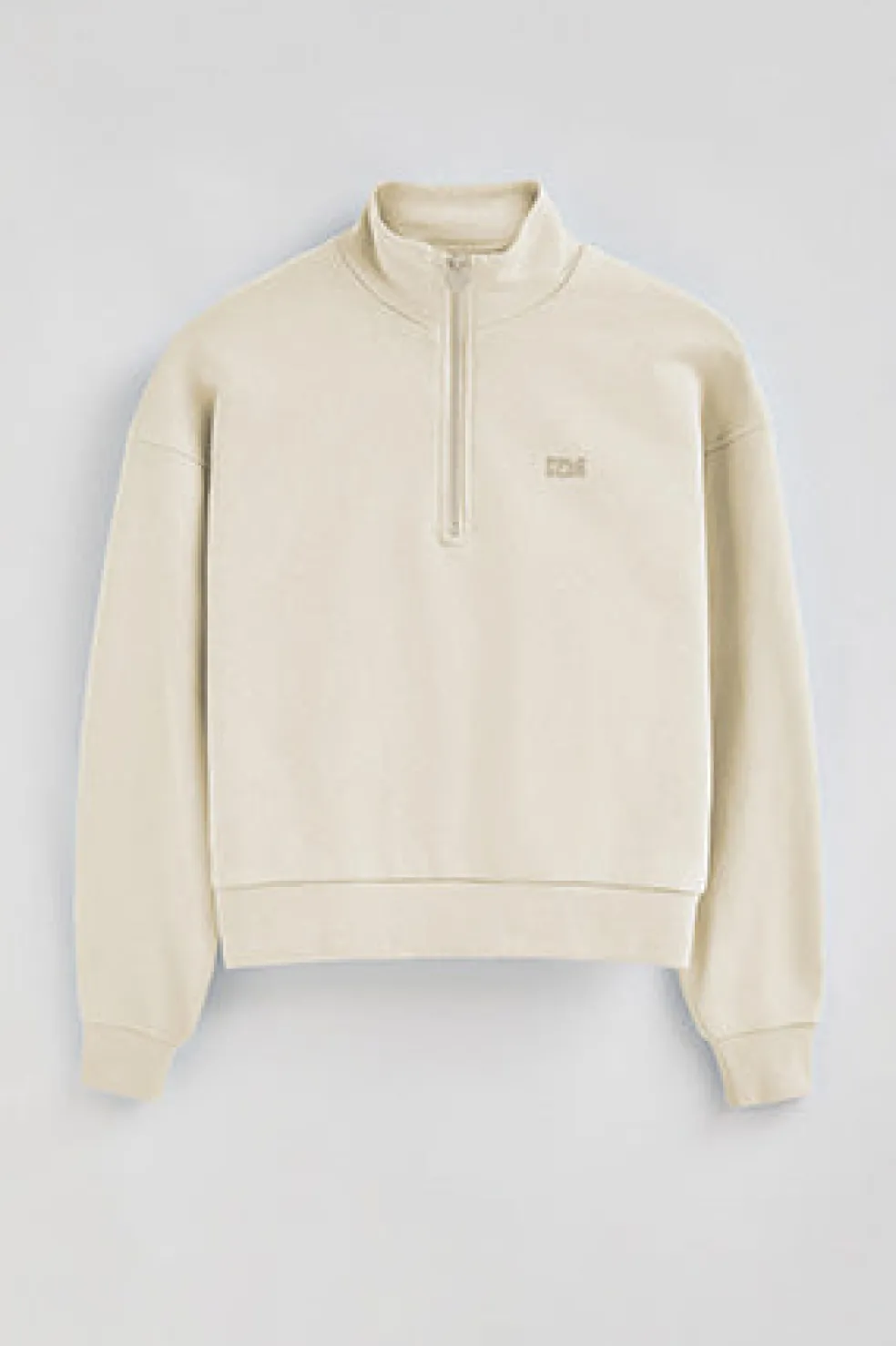 Sudadera color crudo boxy fit con logo engomado Polo club