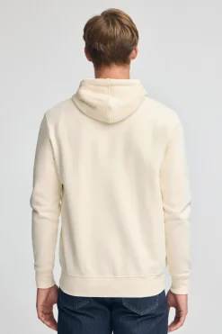 Sudadera color crudo con capucha y cremallera completa con logo Rigby Go