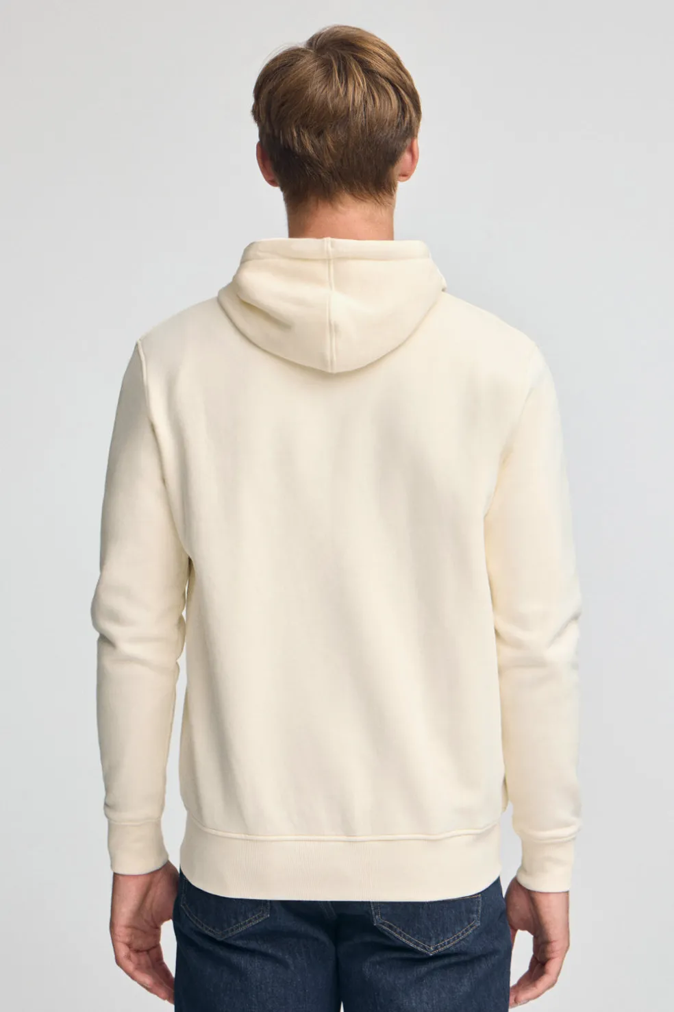 Sudadera color crudo con capucha y cremallera completa con logo Rigby Go