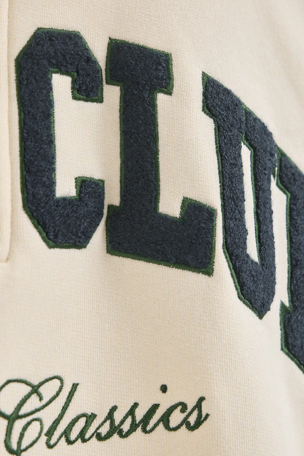 Sudadera color crudo con media cremallera y logo Established 2012 Polo Club