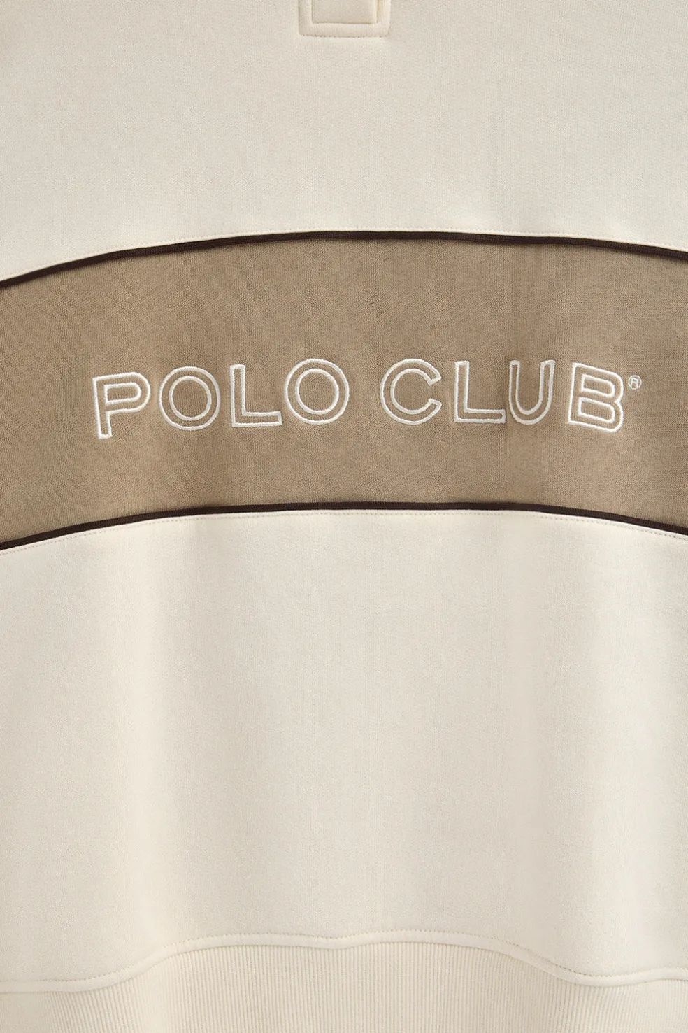 Sudadera color crudo con capucha y logo Polo Club