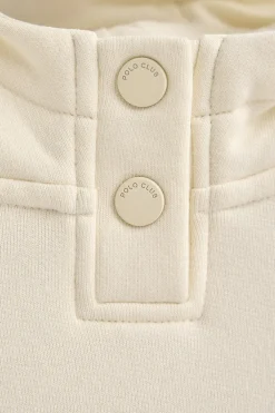 Sudadera color crudo con capucha y logo Polo Club
