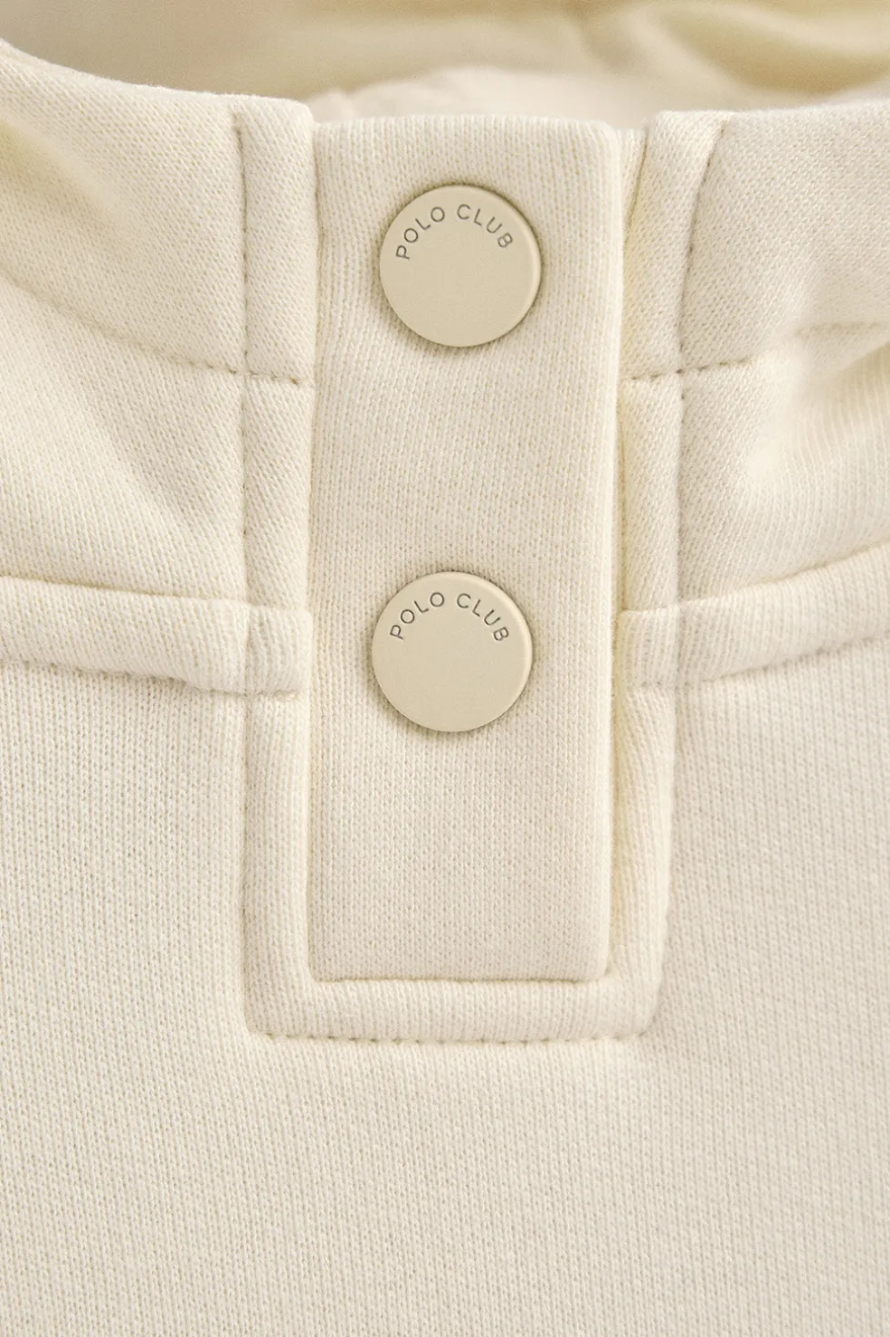 Sudadera color crudo con capucha y logo Polo Club