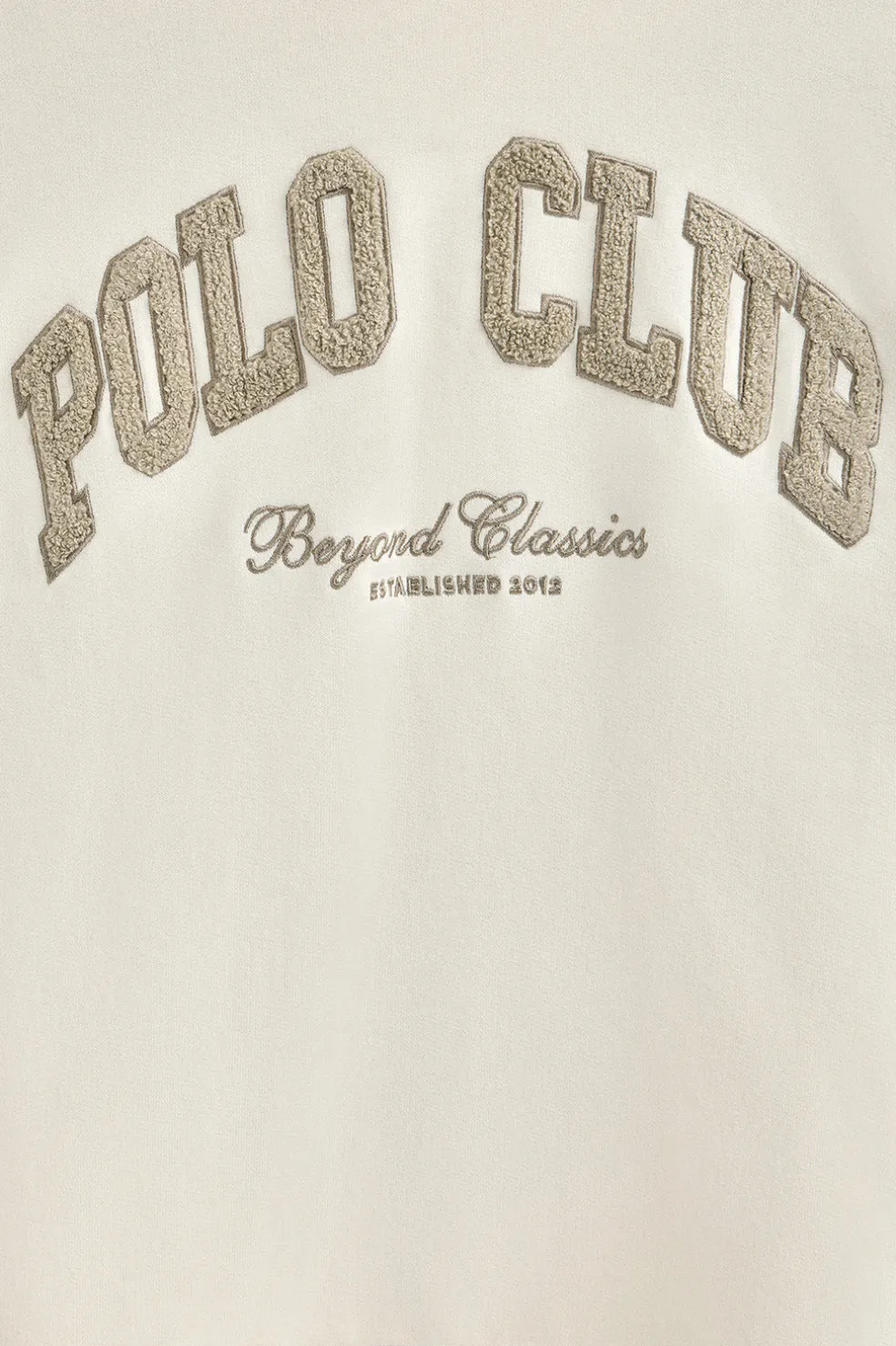 Sudadera color crudo con capucha y logo Established 2012 Polo Club