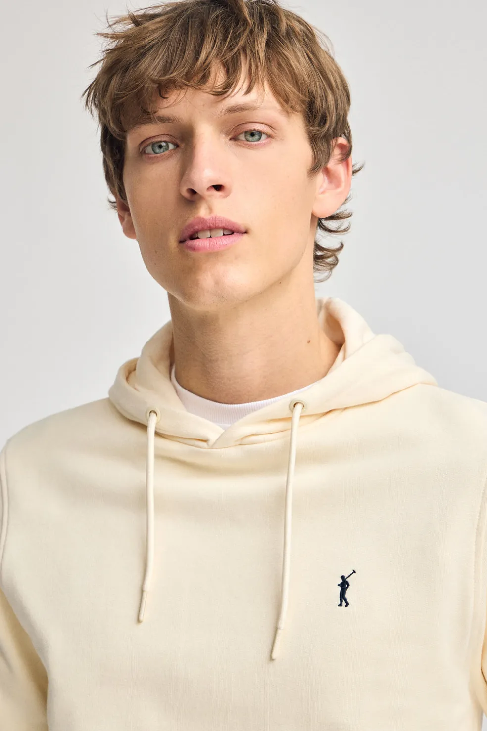 Sudadera color crudo con capucha y bordado Rigby Go