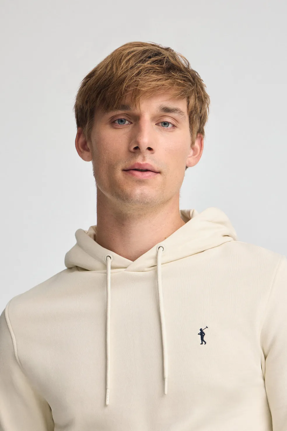 Sudadera color crudo con capucha de corte regular con logo Rigby Go