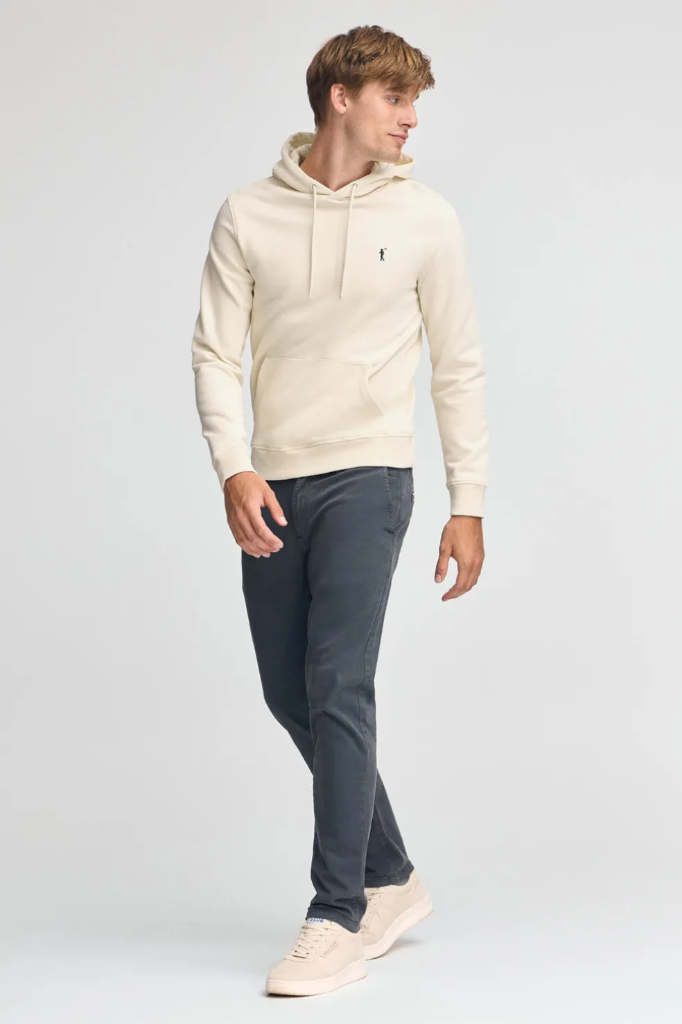Sudadera color crudo con capucha de corte regular con logo Rigby Go