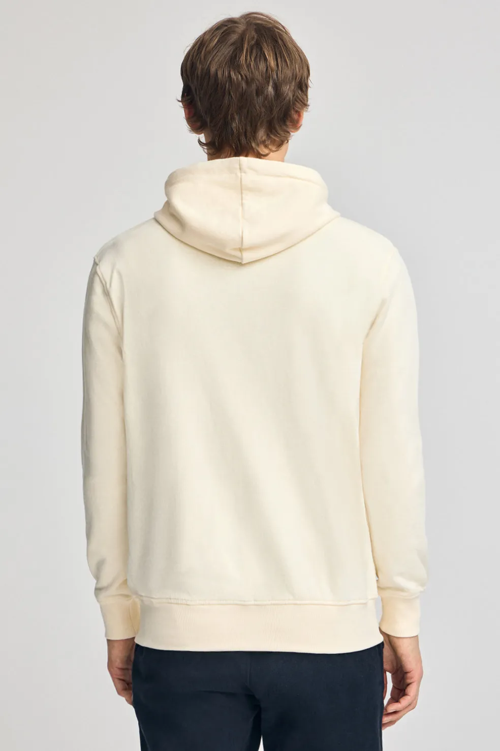 Sudadera color crudo con capucha y cremallera con logo Rigby Go