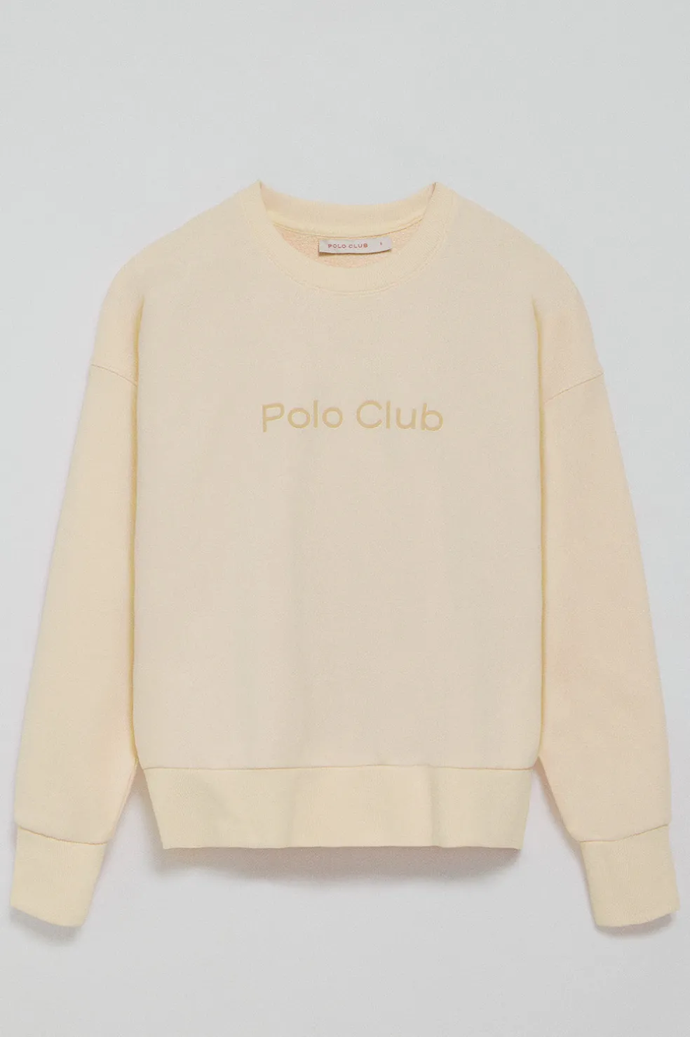 Sudadera color crudo con logo frontal engomado Polo Club