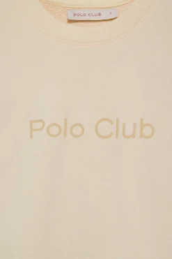 Sudadera color crudo con logo frontal engomado Polo Club