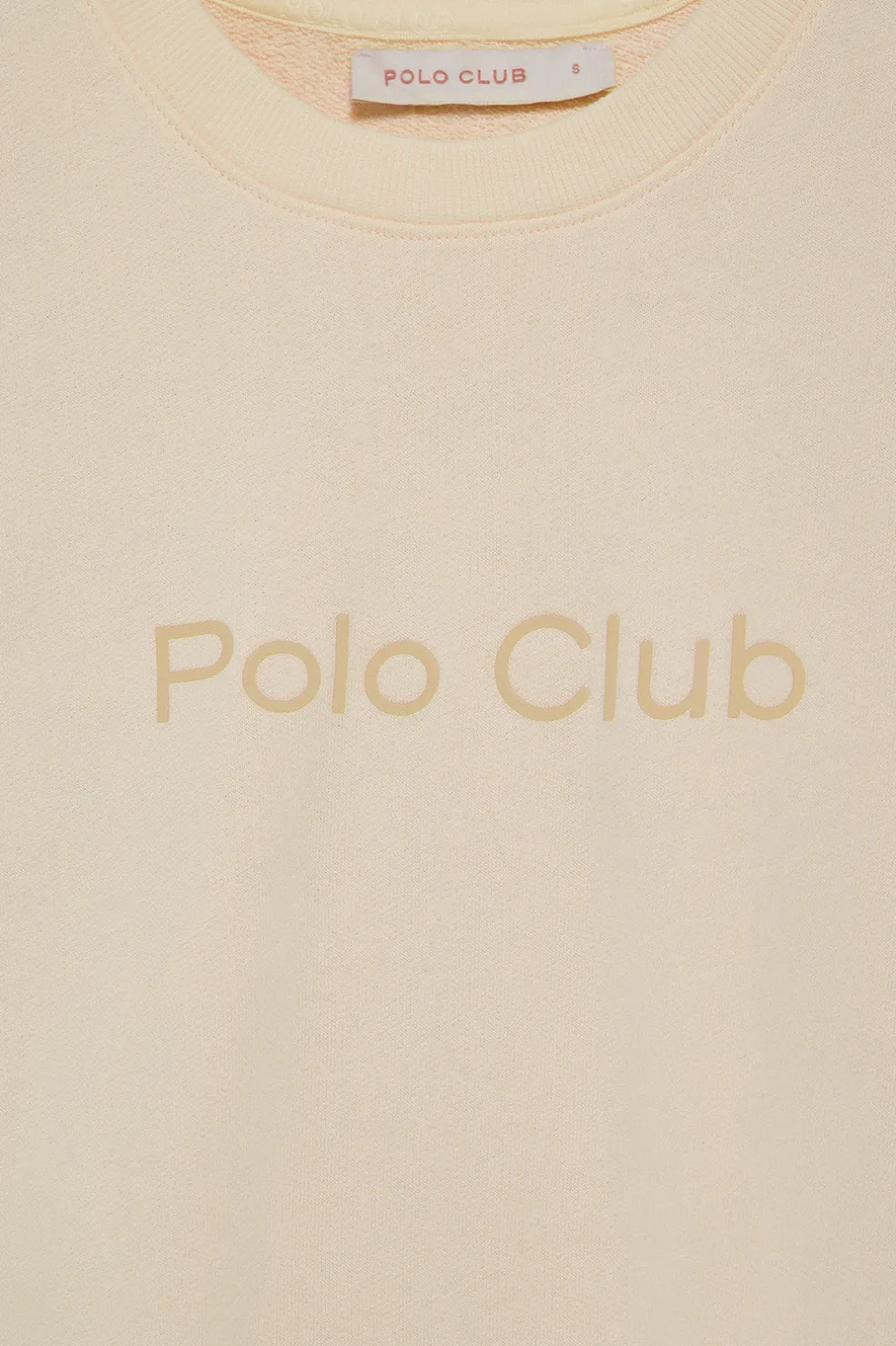 Sudadera color crudo con logo frontal engomado Polo Club