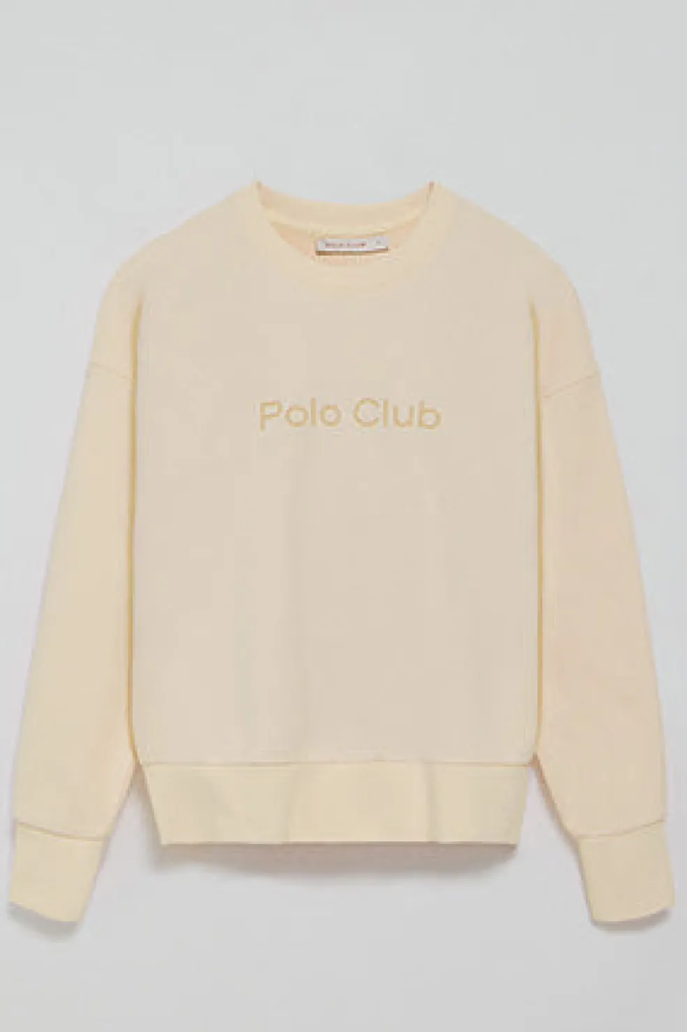 Sudadera color crudo con logo frontal engomado Polo Club
