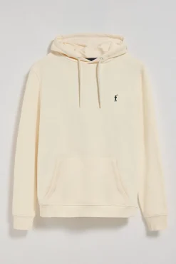 Sudadera color crudo de capucha y bolsillos con logo bordado Rigby Go