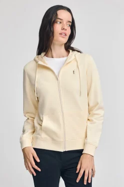 Sudadera color crudo de cremallera y capucha con bordado Rigby Go