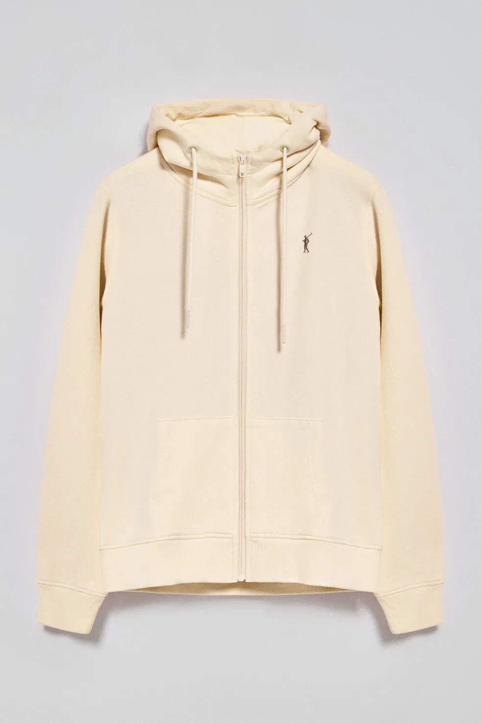 Sudadera color crudo de cremallera y capucha con bordado Rigby Go