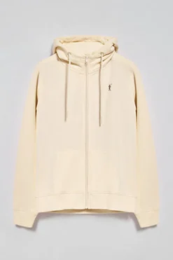 Sudadera color crudo de cremallera y capucha con bordado Rigby Go