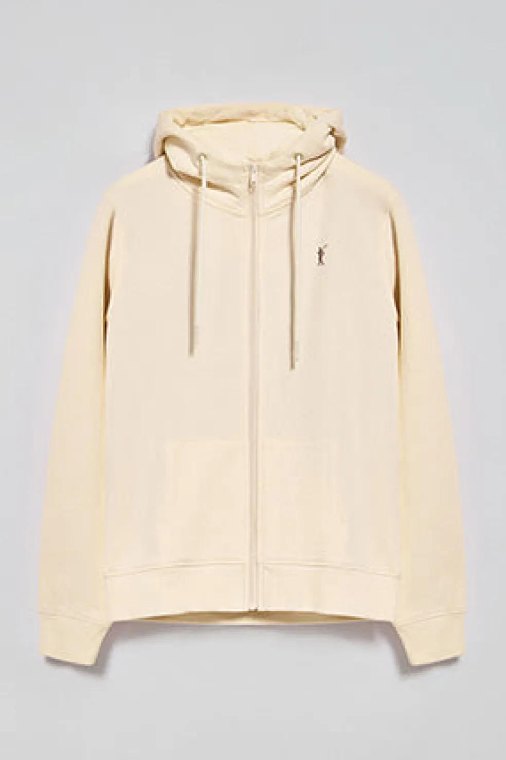 Sudadera color crudo de cremallera y capucha con bordado Rigby Go