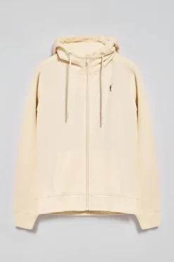 Sudadera color crudo de cremallera y capucha con bordado Rigby Go