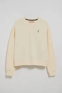 Sudadera color crudo de cuello redondo y bordado Rigby Go