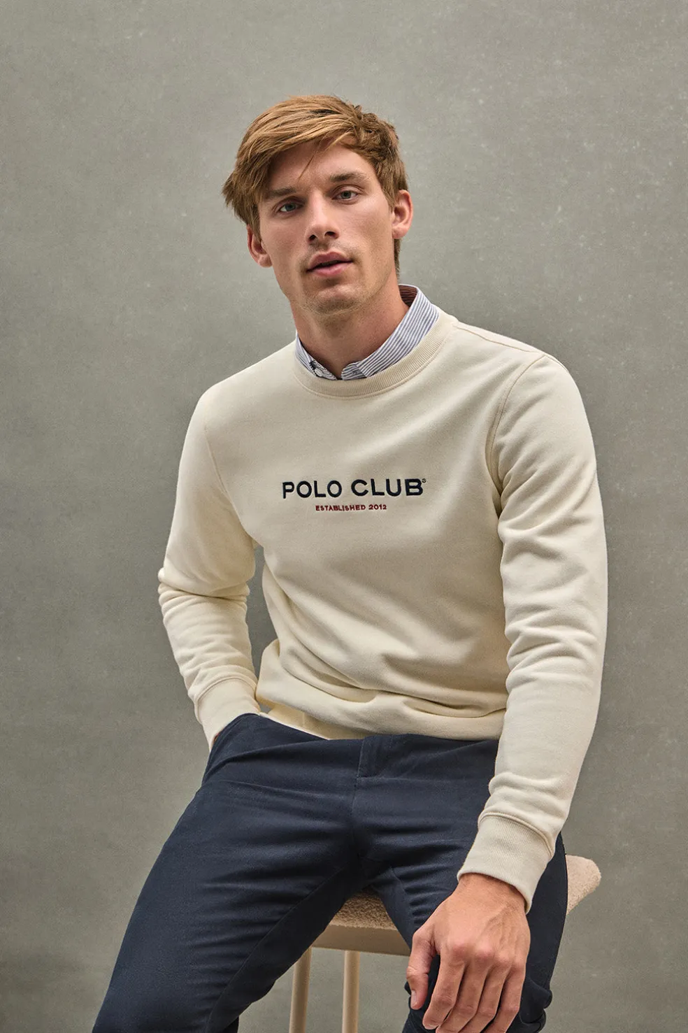 Sudadera color crudo de corte relajado Established 2012 Polo Club