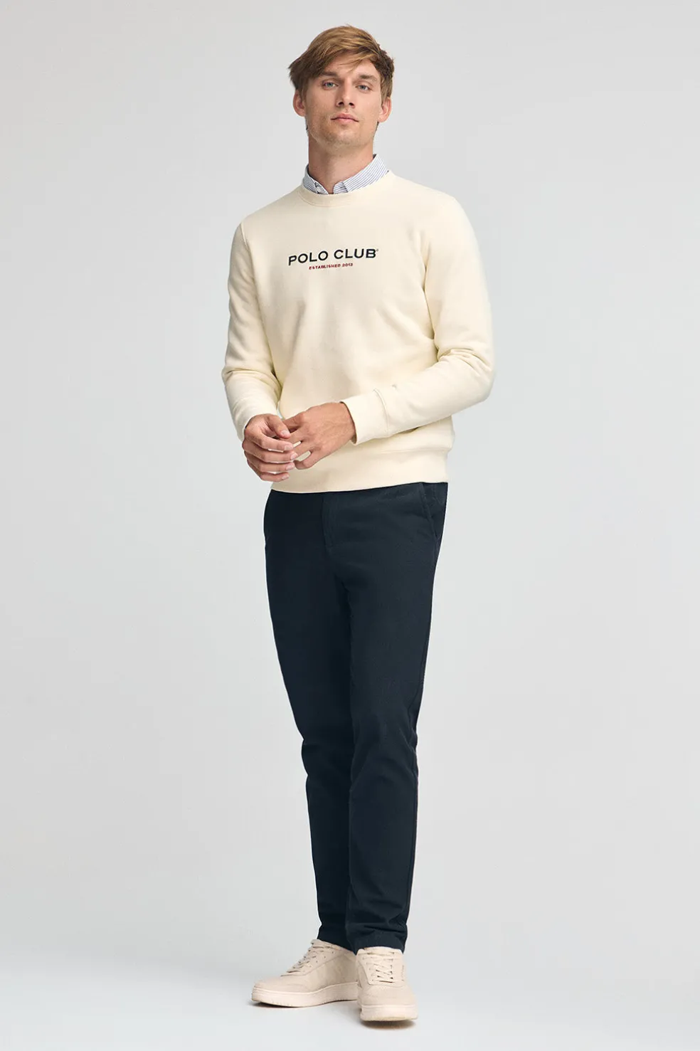 Sudadera color crudo de corte relajado Established 2012 Polo Club
